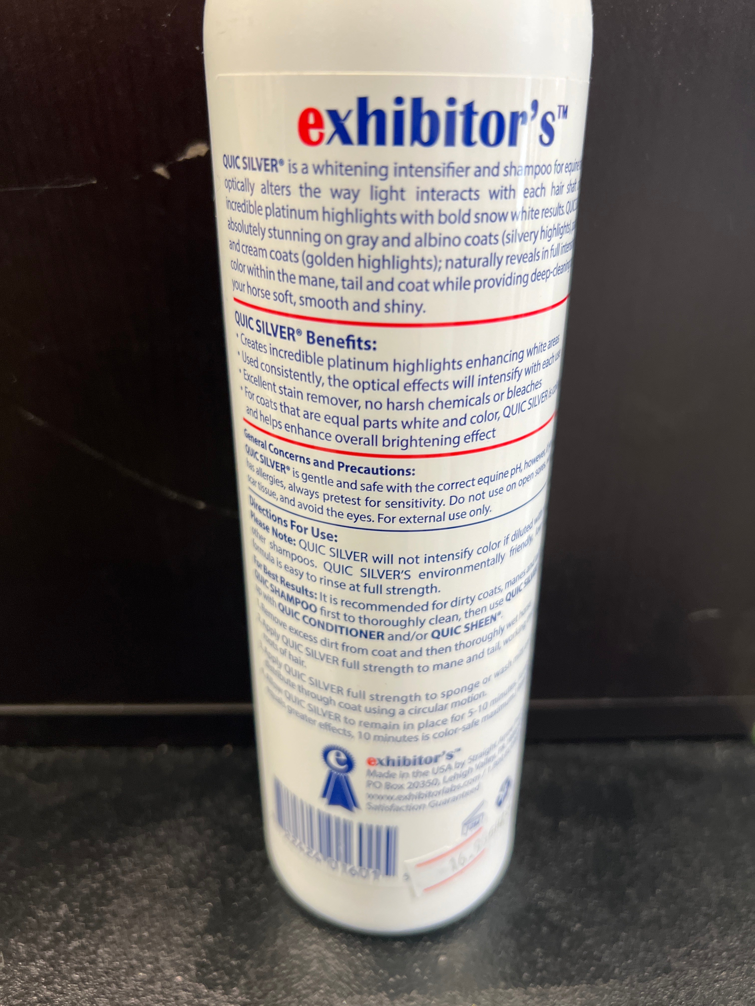 Exhibitor’s Quic Silver Whitening Shampoo 16 oz