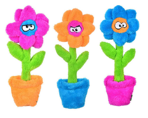 Duraplush Unstuffed Potted Flowers Dog Toy