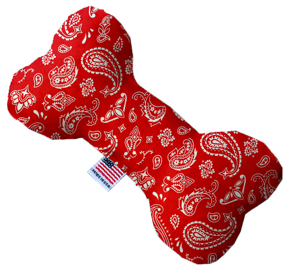 Red Western Dog Plush Bone Toy